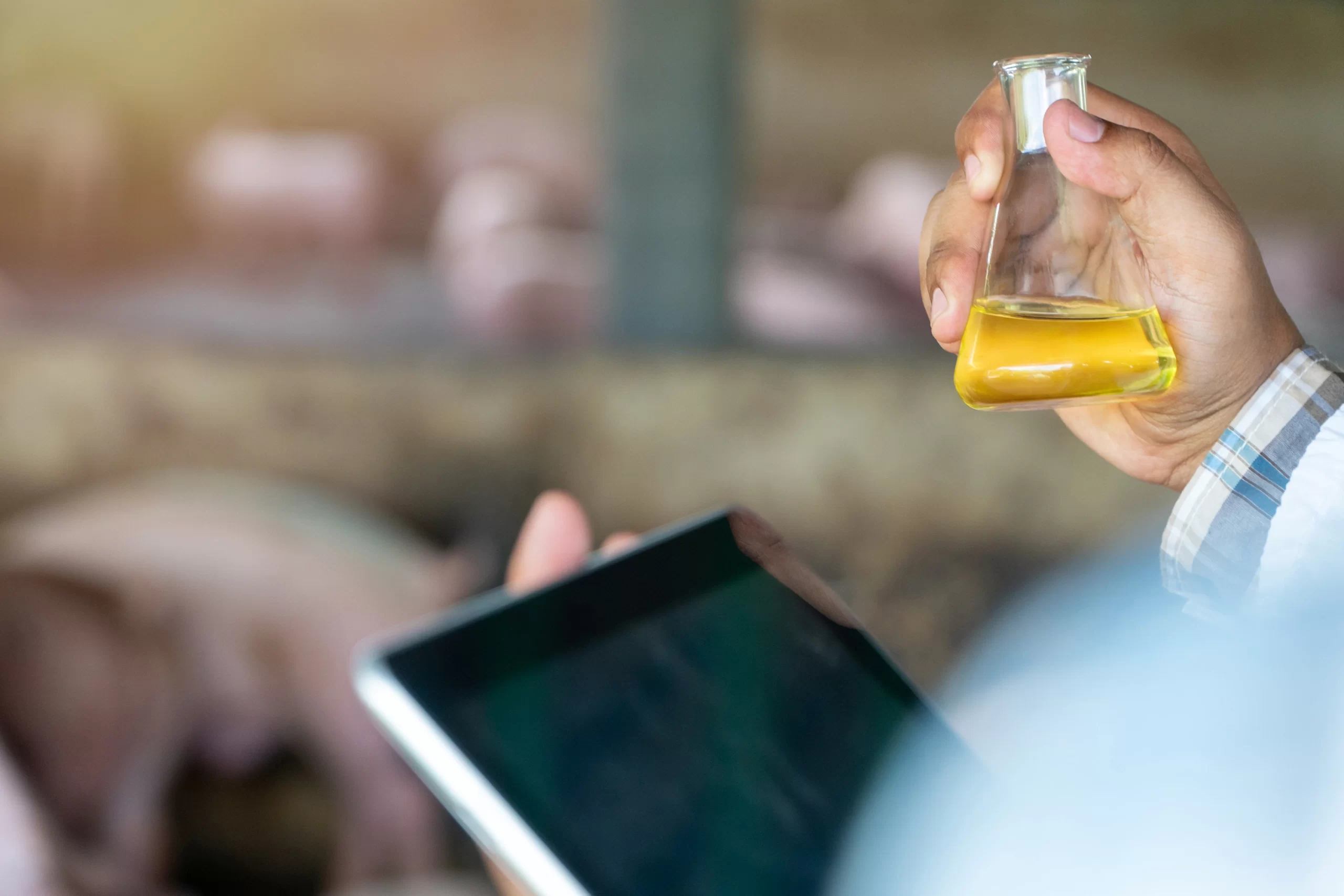 Doctor Inspecting Oil